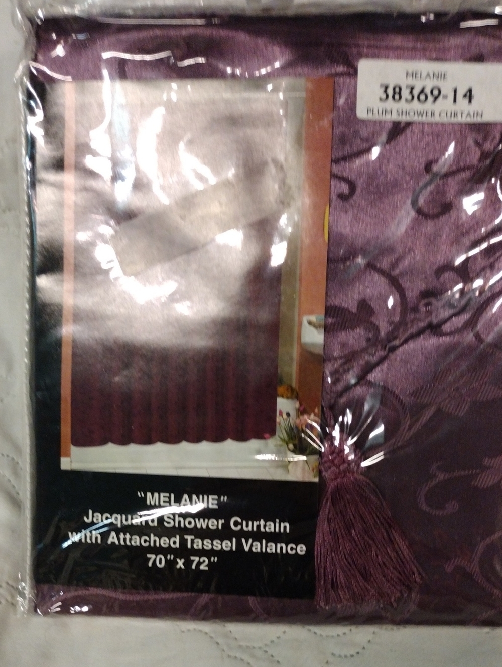 New Jacquard Shower Curtain with Tassel Valance